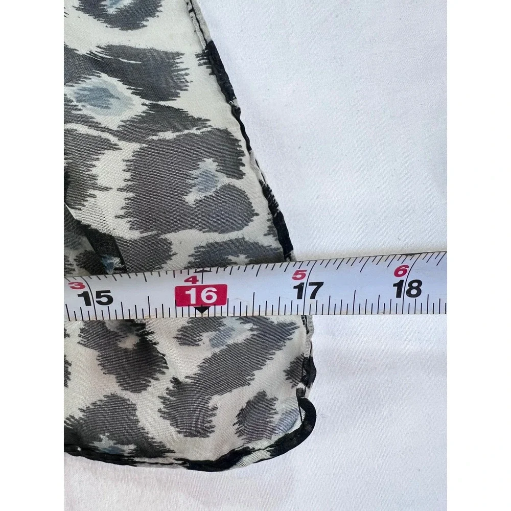 Unbranded Sheer Leopard Print Oblong Scarf Gray Black Animal Pattern Lightweight